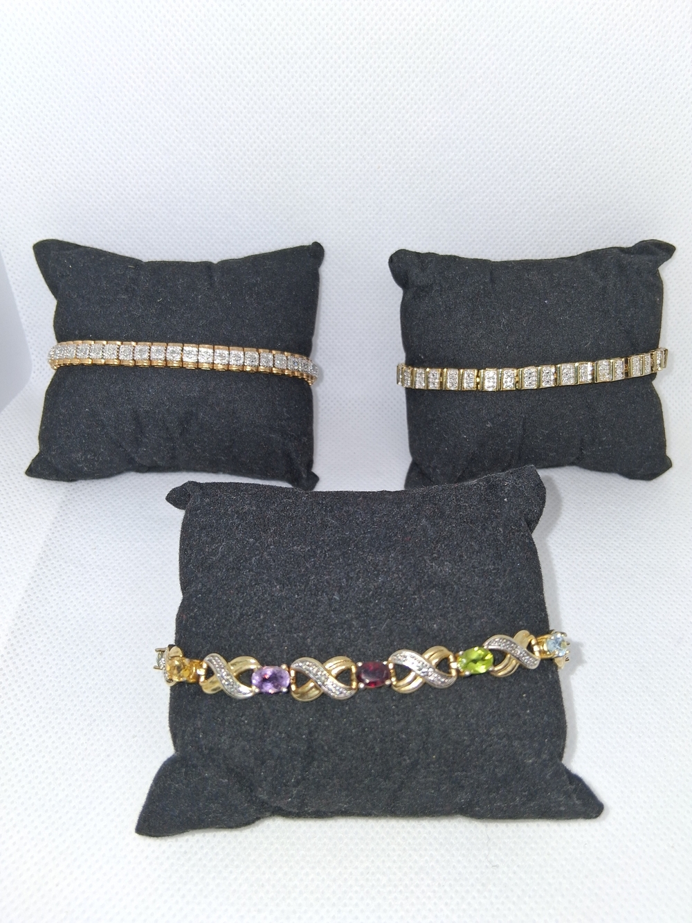 Sterling Silver Multi-Stone Bracelet Trio